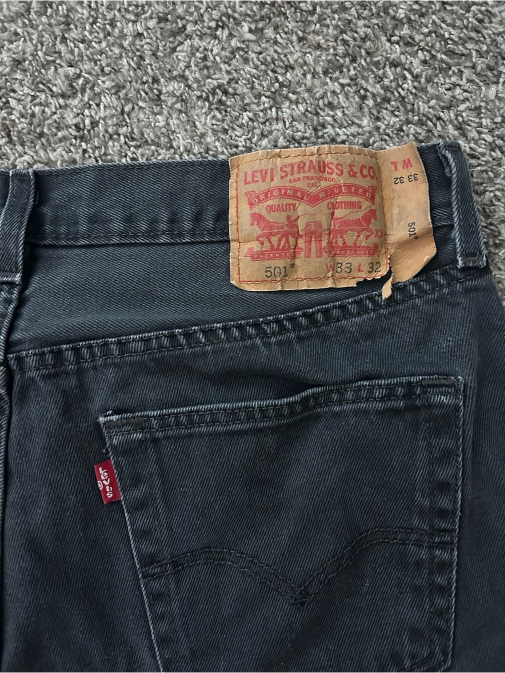 Vintage Levi 501 Black Straight leg Jean 33X33